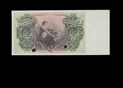 Lot 183 - Specimen Bank Note:  National Bank Ultramarino specimen 4 Tangas