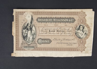 Lot 292 - A Bradbury Wilkinson & Co Ltd advertizing banknote