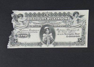 Lot 293 - A Bradbury Wilkinson & Co Ltd advertizing banknote