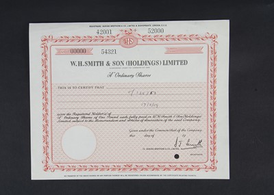 Lot 305 - W H Smith & Son Ltd Specimen share certificate