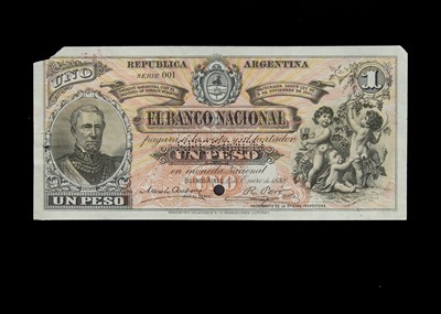 Lot 348 - Specimen Bank Note:  National Bank of Argentina specimen 1 Peso