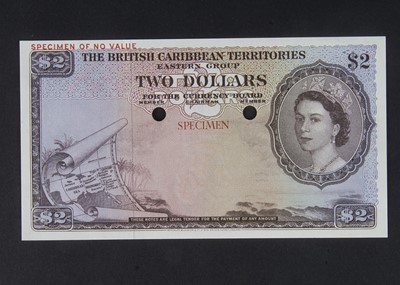 Lot 357 - Specimen Bank Note:  British Caribbean Territories specimen $2