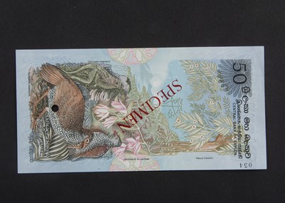 Lot 363 - Specimen Bank Note:  Central Bank of Ceylon specimen 50 Rupees
