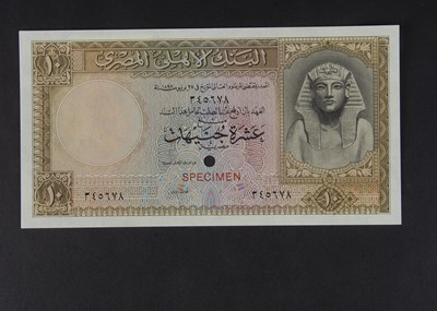 Lot 371 - Specimen Bank Note:  National Bank of Egypt specimen 10 Egyptian Pounds