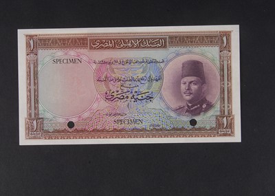 Lot 374 - Specimen Bank Note:  National Bank of Egypt specimen 1 Egyptian Pound