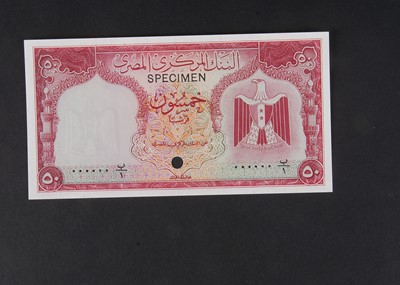 Lot 375 - Specimen Bank Note:  Central Bank of Egypt specimen 50 Piastres