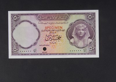 Lot 378 - Specimen Bank Note:  National Bank of Egypt specimen 50 Piastres