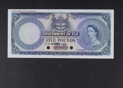 Lot 385 - Specimen Bank Note:  Fiji specimen 5 Pounds