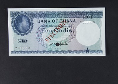 Lot 388 - Specimen Bank Note:  Bank of Ghana specimen 10 Cedis
