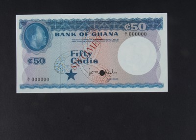 Lot 389 - Specimen Bank Note:  Bank of Ghana specimen 50 Cedis