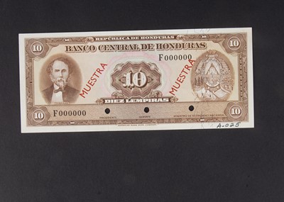 Lot 396 - Specimen Bank Note:  Central Bank of Honduras specimen 10 Lempiras