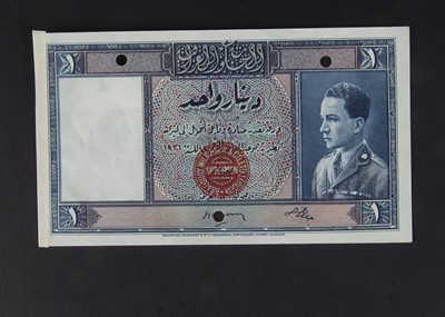 Lot 407 - Specimen Bank Note:  Government of Iraq specimen 1 Dinar