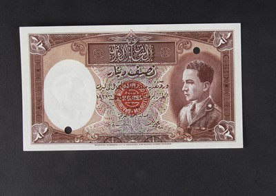 Lot 408 - Specimen Bank Note:  Government of Iraq specimen Half Dinar