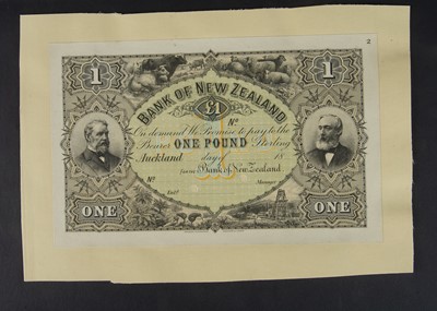Lot 428 - Specimen Bank Note:  Bank of New Zealand specimen 1 Pound