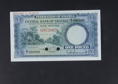 Lot 433 - Specimen Bank Note:  Central Bank of Nigeria specimen 1 Pound