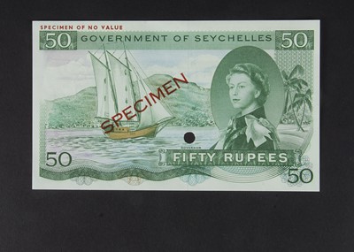 Lot 449 - Specimen Bank Note:  The Government of Seychelles specimen 50 Rupees