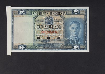 Lot 454 - Specimen Bank Note:  Southern Rhodesia specimen 10 Shillings