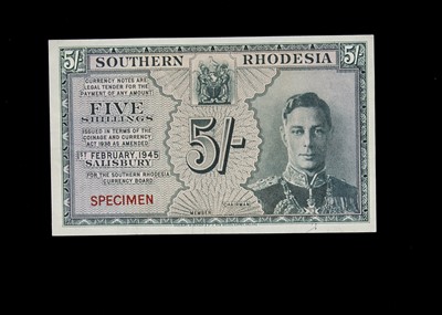 Lot 456 - Specimen Bank Note:  Southern Rhodesia specimen 5 Shillings