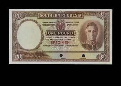 Lot 458 - Specimen Bank Note:  Southern Rhodesia specimen 1 Pound