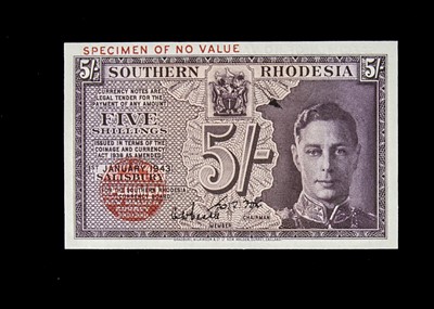 Lot 459 - Specimen Bank Note:  Southern Rhodesia specimen 5 Shillings