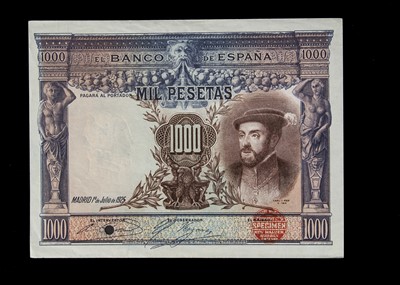 Lot 461 - Specimen Bank Note:  Spain specimen 1000 Pesetas