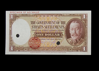 Lot 468 - Specimen Bank Note:  The Government of the Straits Settlements specimen 1 Dollar