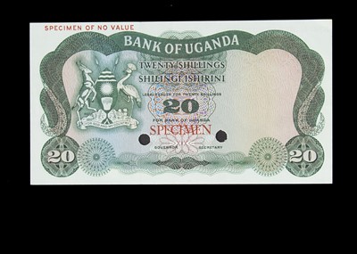 Lot 478 - Specimen Bank Note:  Bank of Uganda specimen 20 Shillings