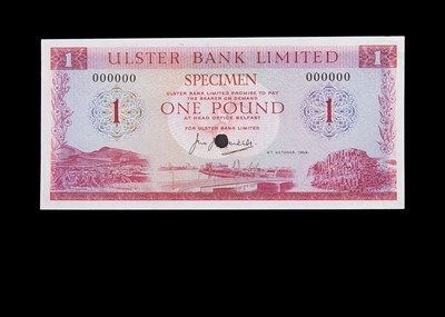 Lot 479 - Specimen Bank Note:  Ulster Bank Limited specimen 1 Pound