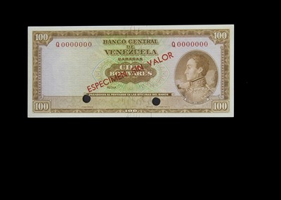 Lot 484 - Specimen Bank Note:  Central Bank of Venezuela Specimen 100 Bolivares