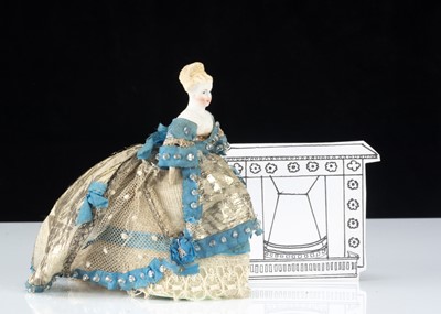 Lot 14 - An 19th century beautifully dressed bisque shoulder head dolls’ house doll
