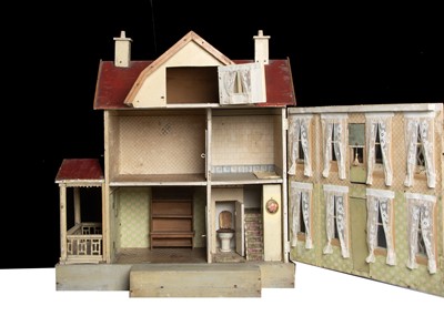 Lot 27 - A Gottschalk Jurgenstil red roof wooden dolls’ house No. 5463