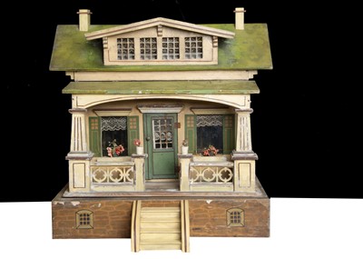 Lot 28 - A Schönherr green roof wooden dolls’ house
