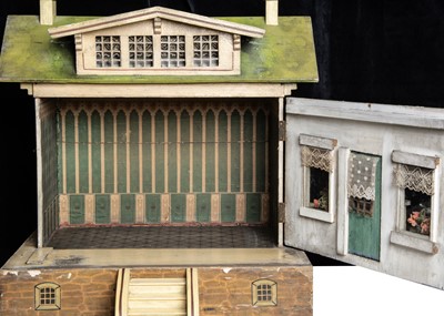 Lot 28 - A Schönherr green roof wooden dolls’ house