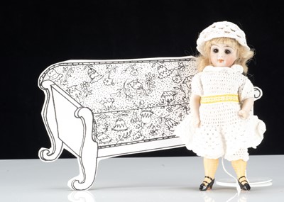 Lot 34 - A Kestner 310 all-bisque swivel head dolls’ house doll