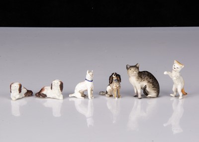 Lot 42 - Glass and porcelain dolls’ house pets