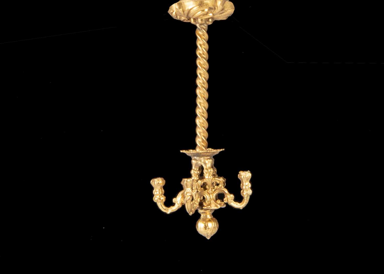 Lot 58 - A rare large German gilt metal dolls’ house chandelier
