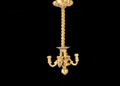 Lot 58 - A rare large German gilt metal dolls’ house chandelier