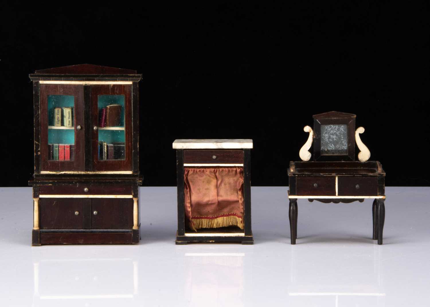 Lot 61 - Three Waltershausen-type dolls’ house furniture