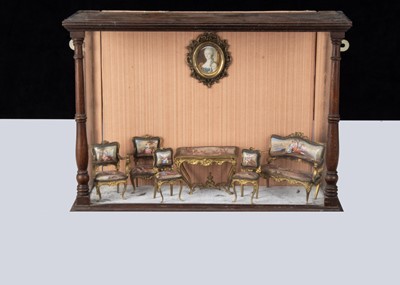 Lot 64 - A set of early 20th century Viennese enamel and gilt metal dolls’ house furniture