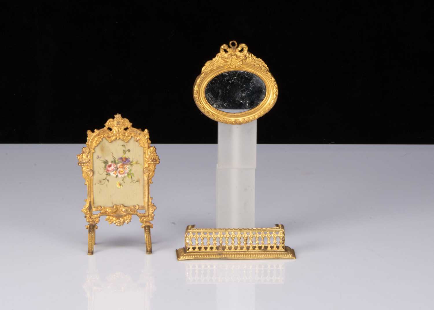 Lot 68 - German gilt metal dolls’ house chattels