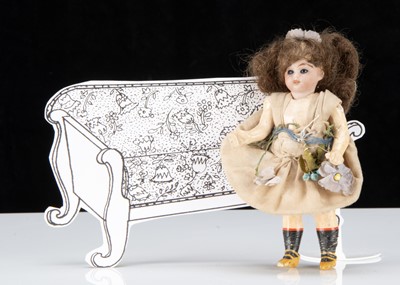 Lot 71 - A Simon & Halbig bisque headed dolls’ house doll dressed as a flower fairy