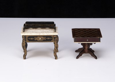 Lot 78 - Two larger scale Waltershausen-type gilt-transfer dolls’ house furniture
