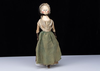 Lot 101 - A rare and fine 1780s English wooden doll