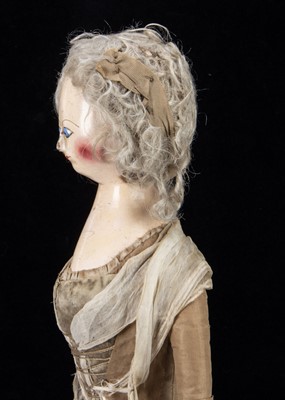 Lot 101 - A rare and fine 1780s English wooden doll