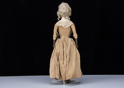 Lot 101 - A rare and fine 1780s English wooden doll