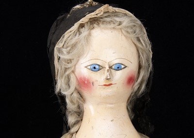 Lot 101 - A rare and fine 1780s English wooden doll