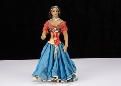 Lot 130 - A rare late 19th century English poured wax Indian Princess doll
