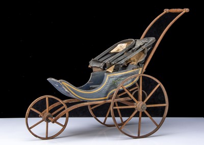 Lot 187 - A 19th century three-wheeled dolls’ pushchair