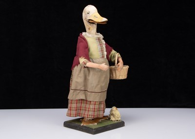 Lot 198 - A German clockwork nodding lady duck 1920-30s