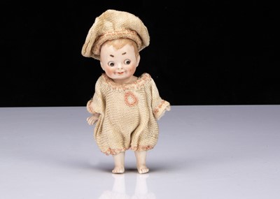 Lot 214 - A small German all-bisque googly eyed doll